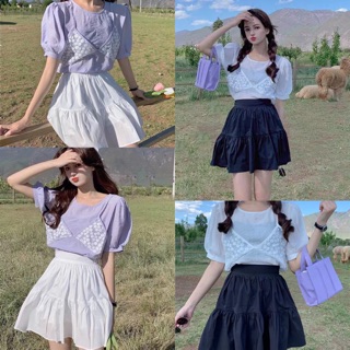 Yaya cute set  ชุดเซ็ท 2 ชิ้น เสื้อคอกลม