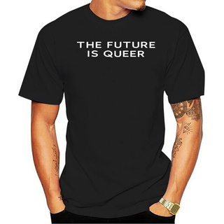 เสื้อยืดผ้าฝ้ายพิมพ์ลายแฟชั่น เสื้อยืด พิมพ์ลาย LGBT The Future Is Queer สําหรับผู้ชาย