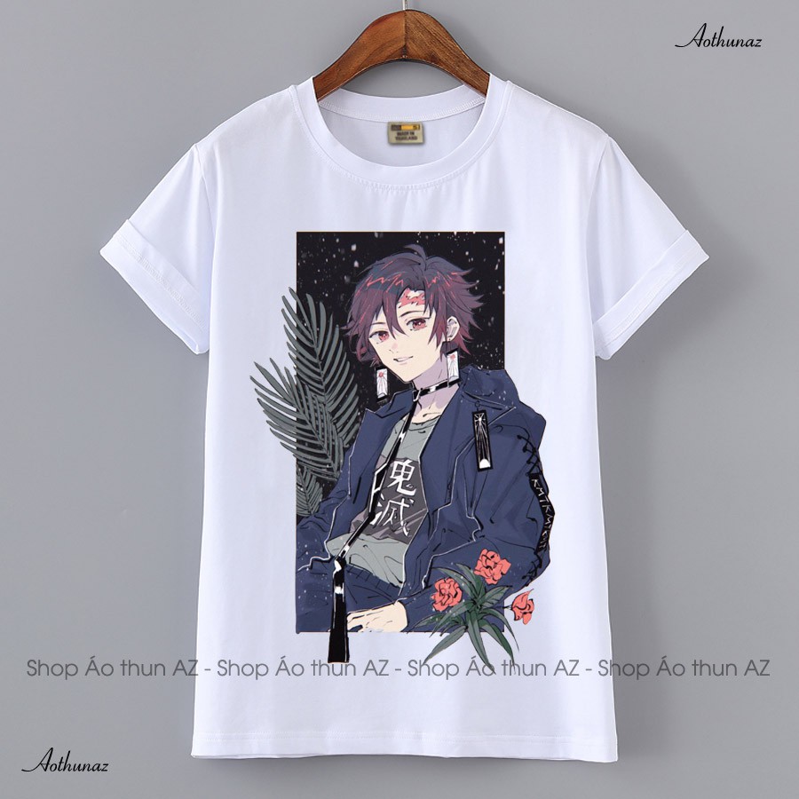 เสื้อยืดอนิเมะ Kimetsu no Yaiba Tanjiro Nezuko Kamado Tanjiro ทุกขนาด