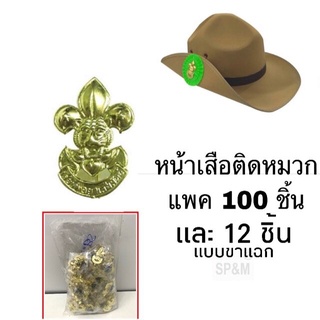 เข็มติดหมวก ลูกเสือสามัญ แบบ2ขา (12ชิ้น, 100ชิ้น/แพค)