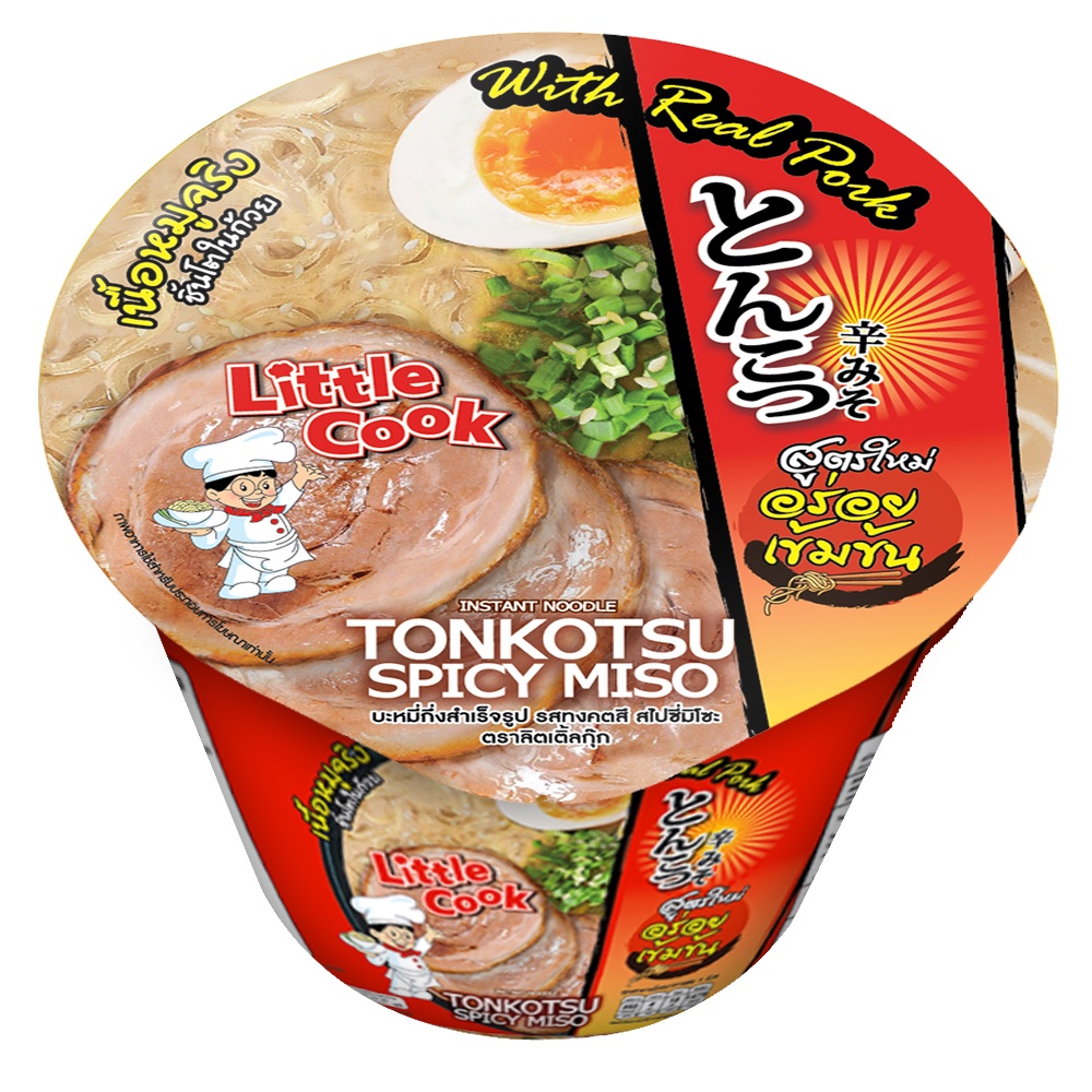 ลิตเติ้ลกุ๊ก บะหมี่กึ่งสำเร็จรูป รสทงคตซึ สไปซี่มิโซะ ขนาด 150g/Instant Noodle Tonkotsu Spicy Miso F