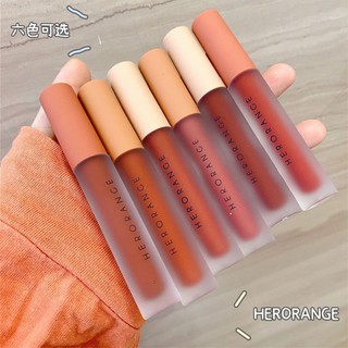 ✨HERORANGE ลิปสติกจิ้มจุ่ม เนื้อกำมะหยี่ สีสวย เม็ดสีแน่น ติดทนนาน