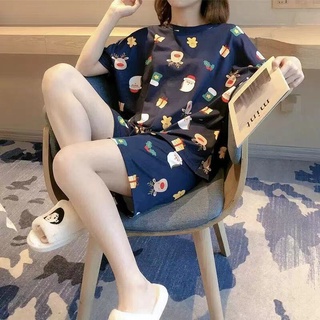 ชุดนอนลายการ์ตูนน่ารักๆ ชุดนอนเสื้อ+กางเกงขาสั้น ผ้าcotton ผ้านิ่มใส่สบาย freesize s-2xl ชุดนอนสไตล์เกาหลี มาใหม่!!
