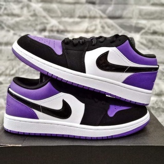 รองเท้าผ้าใบ Air Jordan 1 Low Court สีม่วง สําหรับผู้ชาย และผู้หญิง