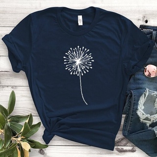 พร้อมส่ง เสื้อยืดแขนสั้น คอกลม ผ้าฝ้าย 100% พิมพ์ลาย Dandelion Make a Wish ทรงหลวม หลากสี แฟชั่นฤดูร้อน สําหรับผู้ชายS-5