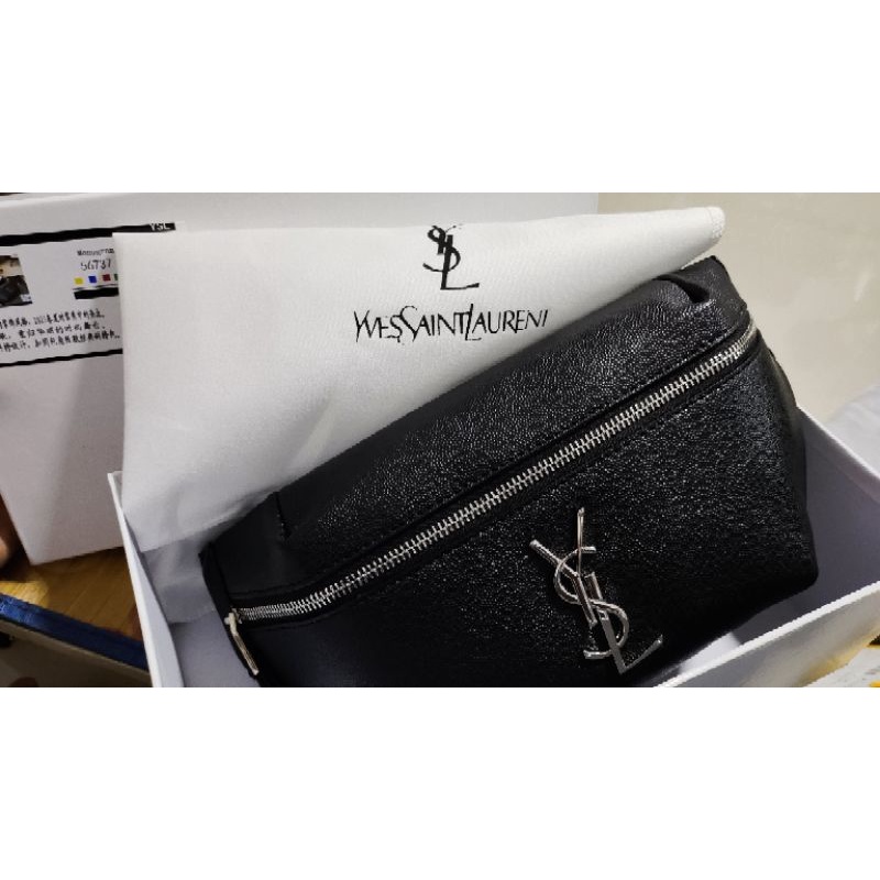 กระเป๋า คาดอก หนัง สีดำ ysl