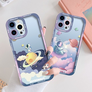 เคสโทรศัพท์มือถือ ซิลิโคนนิ่ม พิมพ์ลายนักบินอวกาศตลก สําหรับ iPhone 13 Pro Max 11 12 lphone 7 8 SE 2020