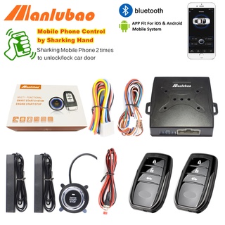 Manlubao A6 APP รีโมทคอนโทรล PKE Keyless Entry Push Start Remote Control Car Door Lock Central Lock Engine Remote Start