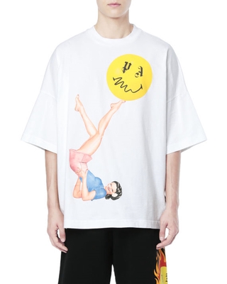 เสื้อยืดแขนสั้นพิมพ์ลาย Palm Angel Pa Acrobatic Face สําหรับผู้ชายผู้หญิงS-5XL