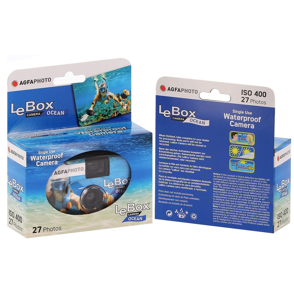 กล้องใช้แล้วทิ้ง AgfaPhoto LeBox 400/27 Flash/กล้อง single use ใช้แล้วทิ้ง Agfa Photo LeBox 400/27 / AgfaOcean / AgfaB&W