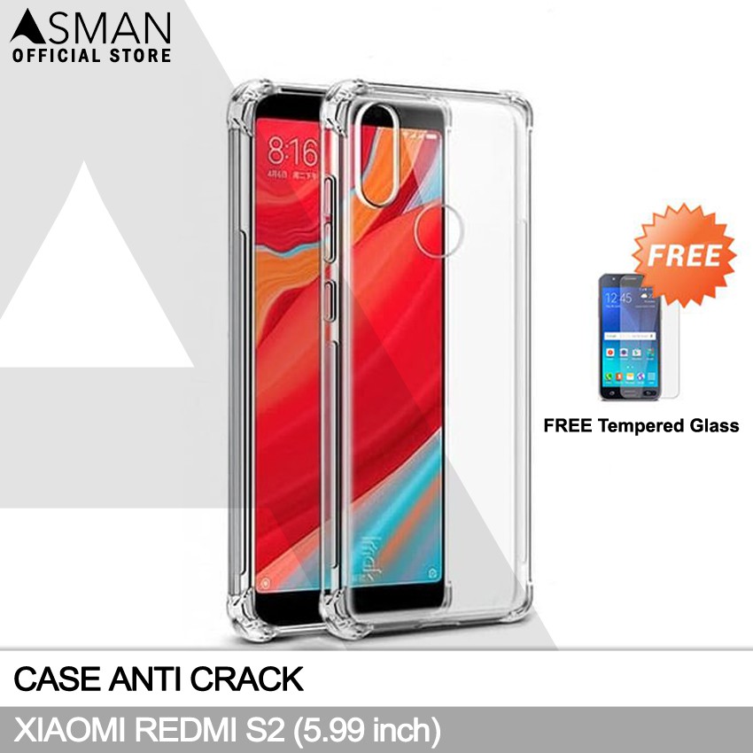 ป้องกันการแตก Xiaomi Redmi S2 (5.99") | เคสนิ่มป้องกันการกระแทก+กระจกนิรภัยฟรี