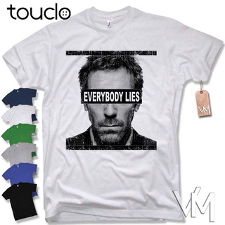 เสื้อยืดผู้ Lyzh เสื้อยืดแฟชั่น พิมพ์ลาย EVERYBODY LIES Dr House CULTISSIME Fun Dr. serie gr S-5XL