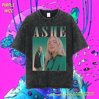 เสื้อยืด ขนาดใหญ่ พิมพ์ลาย Haze Ashe สีม่วง | หินล้างทําความสะอาด | เสื้อยืด ขนาดใหญ่ | เสื้อท็อปสามารถปรับแต่งได้