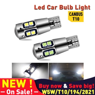 หลอดไฟ Led T10 W5w 194 168 2821 2827 5w5 สําหรับติดป้ายทะเบียนรถยนต์ 1 ชิ้น