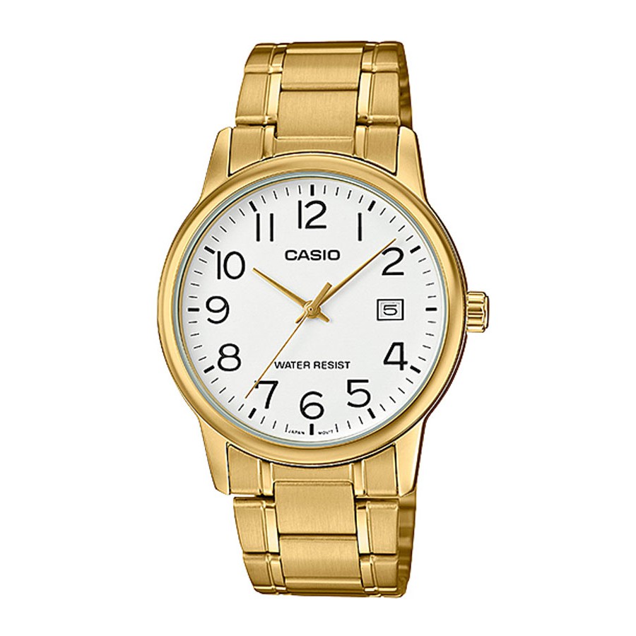 Casio Standard นาฬิกาข้อมือผู้ชาย สายสแตนเลส รุ่น MTP-V002,MTP-V002G,MTP-V002G-7B2 - สีทอง