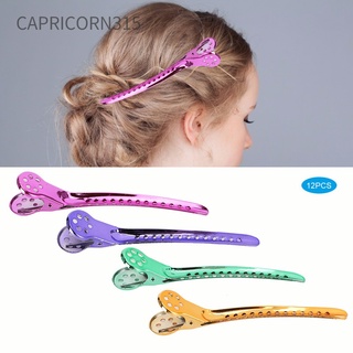 Capricorn315 กิ๊บปากเป็ด เหล็ก คละสี กิ๊บทำสีผม กิ๊บย้อมผม สําหรับร้านทําผม 12 ชิ้น