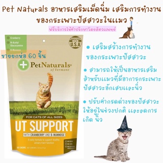 🐱🐱 Pet Naturals of Vermont UT Support 60 เม็ด ช่วยลดความเสี่ยงในการเกิดกระเพาะปัสสาวะอักเสบและนิ่ว