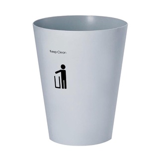 ถังขยะกลม รุ่น HH-204P ขนาด 9 ลิตร สีขาวอมเทา ถังขยะ Round Trash Can HH-204P Size 9 Liters White Gray