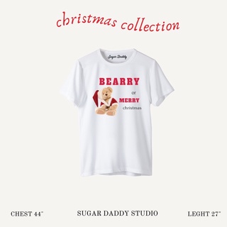 BEARRY CHRISTMAS Oversize - เสื้อยืดโอเวอร์ไซส์ สกรีนลายแบร์รี่คริสมาสต์เสื้อยืดผู้หญิง