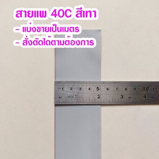 (แบ่งขายเป็นเมตร) สายแพ 40C สีเทา Ribbon flat cable gray