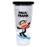 แก้ว Paul Frank สีใสพร้อมช่องใส่หลอด