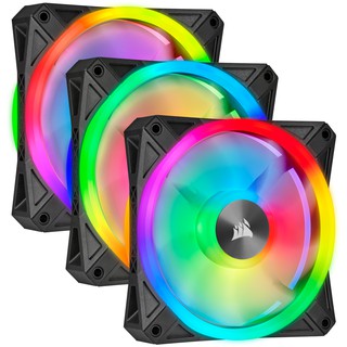 FAN Corsair QL Series, iCUE QL120 RGB, 120mm RGB LED PWM Black Fan, Triple Fan Kit with Lighting Node Core