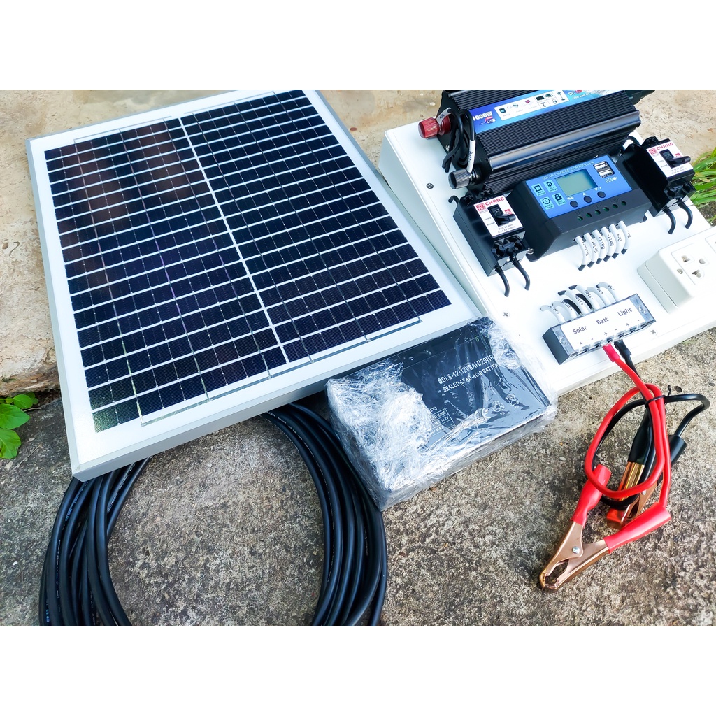 ชุดนอนนา 1000W ชุดคอนโทรลเลอร์ชาร์จเจอร์ โซล่าเซลล์ พลังงานจากแสงอาทิตย์12V/220V  พร้อมแผง20w แบตเตอรี่8A พร้อมใช้งาน ราคา ถูกที่สุด ดีลบีเคเค แกลเลอรีภาพที่ 7