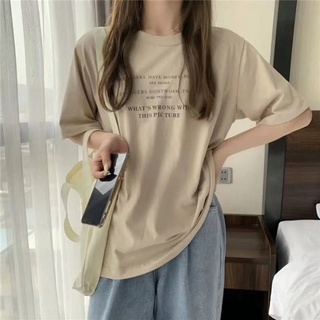 100% cotton 2021 summer Korean style ins short sleeve letter print idle style T-shirt loose top within 15 days