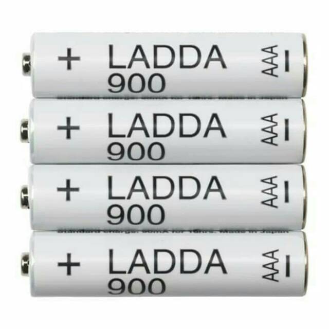 Ladda - แบตเตอรี่แบบชาร์จไฟได้ - ถ่านชาร์จ AAA - 4pc 900 mAH