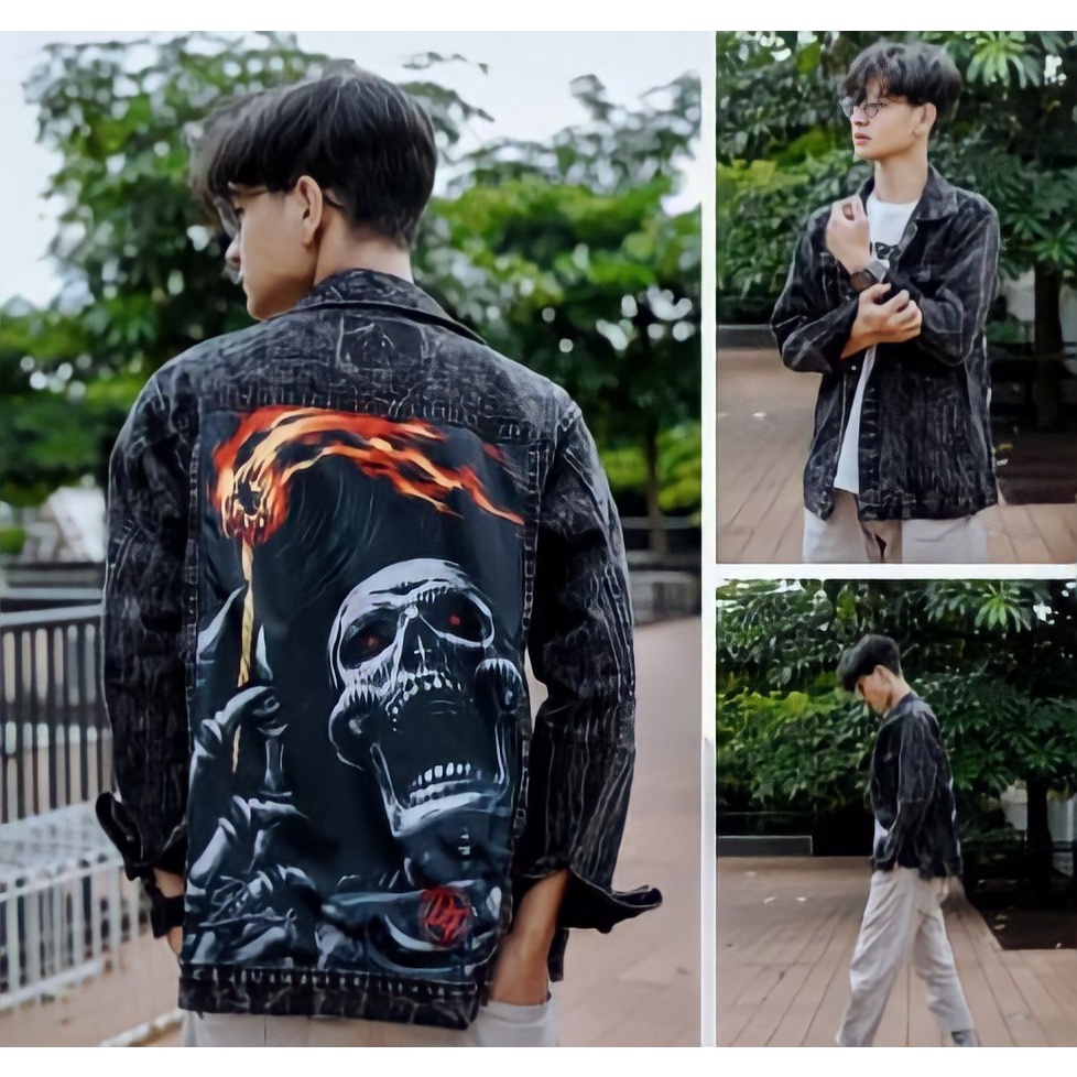 Hitam LEVIS Jacket FULL PRINTING Sublimation UNISEX/ MOTIF/Black JEANS Jacket/ Adult JEANS Jacket/ F