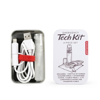 Kikkerland Emergency Tech kit - สาย Lighnig/USB พร้อมชุดอุปกรณ์ทำความสะอาด