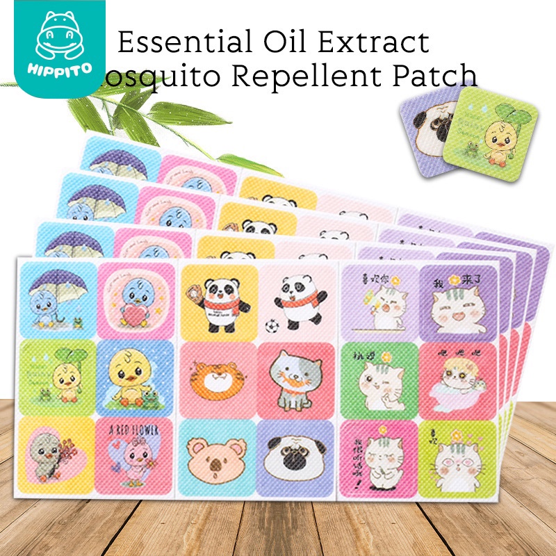 120Pcs ชิ้นใน 1 สติกเกอร์ป้องกันยุง สติกเกอร์เด็ก แผ่นแปะกันยุง แผ่นแปะขับการ์ตูน