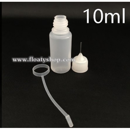 10ml สีขาวขุ่น ขวดหยด หัวเข็ม สำหรับใส่ของเหลว น้ำยา น้ำมัน