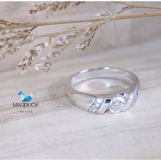 Madduckjewels แหวนเงินแท้ เพชร CZ ชุบโรเดียม RG1633