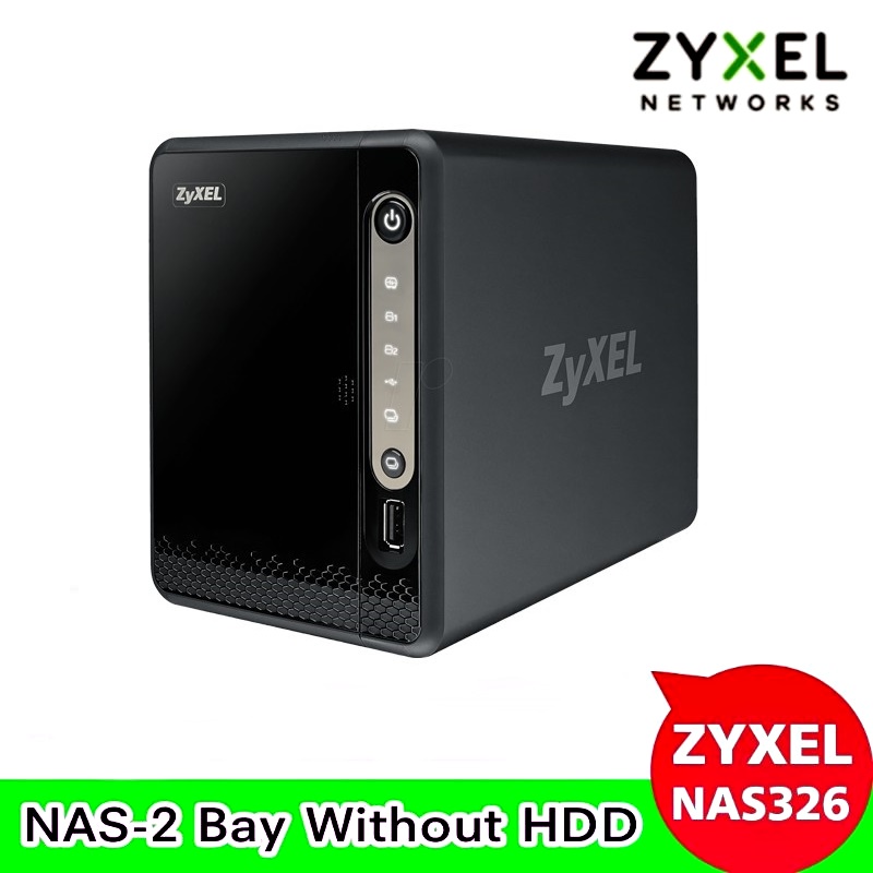 NAS ZYXEL 2-BAY (NAS326) MARVELL ARMADA 380 1.3 GHz DDR3 512 MB Without HDD 2y.