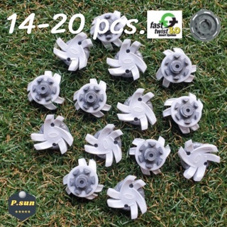 ปุ่มรองเท้ากอล์ฟ14-20pcs Spikes golf cleats Fast twist 3.0  &amp; slim lock system มีรูเดือยและไม่มีรูเดือย(White)