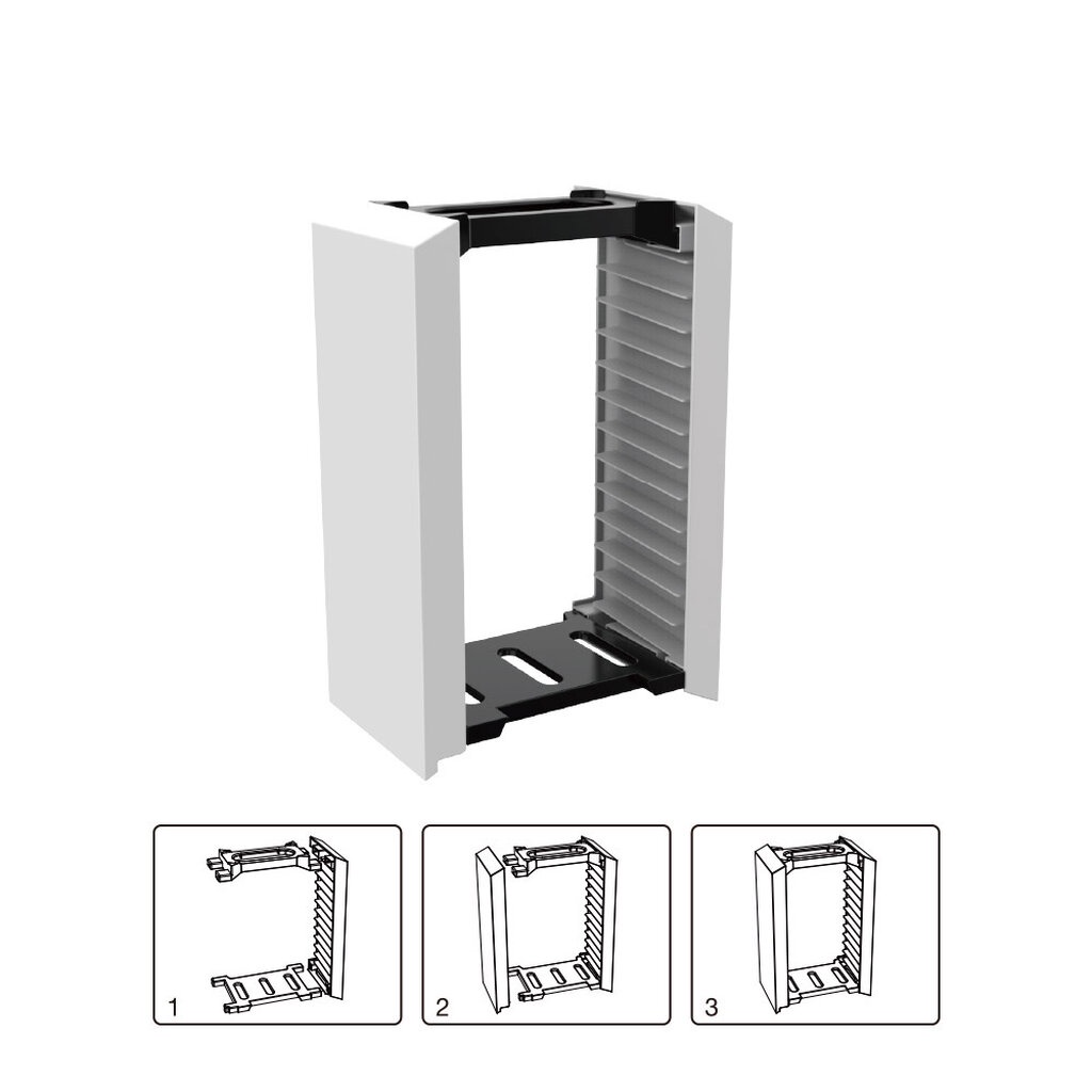Dobe Storage Stand Tower 12 แผ่น สีขาวดำ วางแผ่นเกม PS4 PS5 Xbox