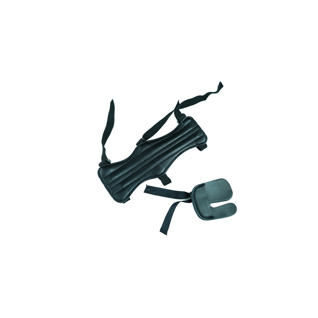 [มือซ่าย LH] ธนู YINOW Arm Guard + Finger Tab ยีงธนู Archery Color:Black Code: YN-ARMGUARD-SET-BLACK