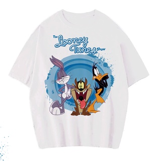 เสื้อยืดแขนสั้น ขนาดใหญ่ พิมพ์ลาย LOONEY TUNES SQUAD TEAM VINTAGE