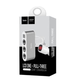 Hoco Z13 LCD ONE-PULL-THREE Car Charger ที่จุดบุุหรี่3ช่อง (ของแท้ 100%)