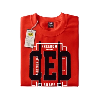 เสื้อยืดแขนสั้น สีส้ม ลาย FREEDOM CEO