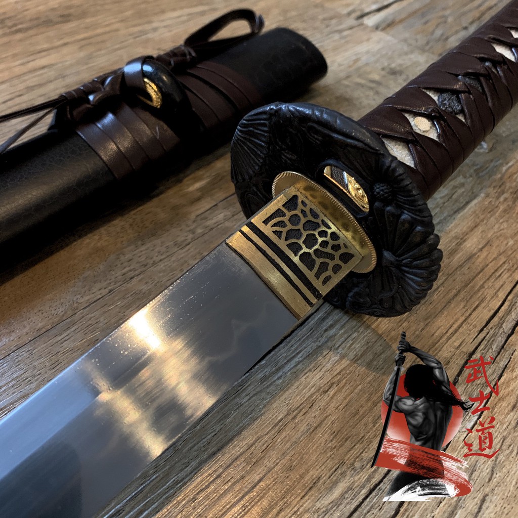 Black Samurai ดาบคาตานะ T10 103cm ฮามอนแท้ หัวตัด กระเบนแท้