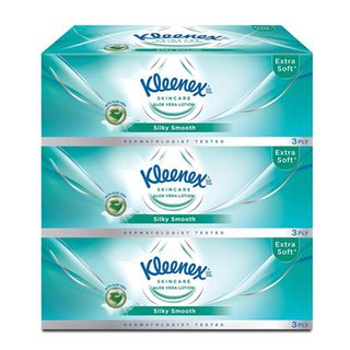 อุปกรณ์ทำความสะอาด กระดาษเช็ดหน้า KLEENEX SIKY SMOOTH แพ็ค 3