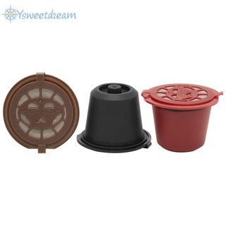 SWTDRM- ~5PCS Reuseable Refillable Coffee Filter Capsule Pod W/Spoon Set For Nespresso-【Sweetdream】