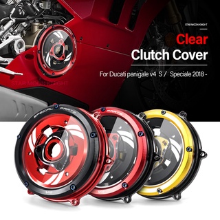 แผ่นครอบคลัทช์เครื่องยนต์ แบบใส สําหรับ Ducati Panigale V4 V4s V4 speciale 18-2021