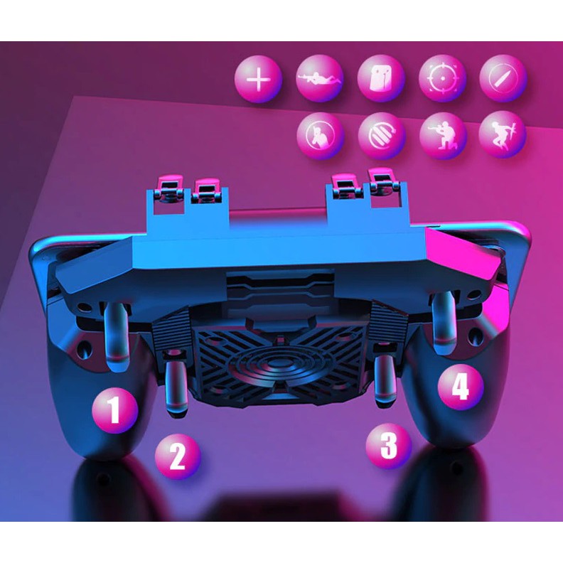 Memo DL88 Gamepad พัดลมระบายความร้อน 6 นิ้ว Cooler Handle Semiconductor จอย PUBG พร้อมปุ่มยิง 4 ตำแหน่ง (รวม VAT)