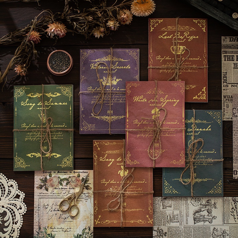 ENWEI 30 Sheets Retro Message Series Junk Journal Material Paper Scrapbooking Writing Paper Journaling Kit Scrapbook Sti