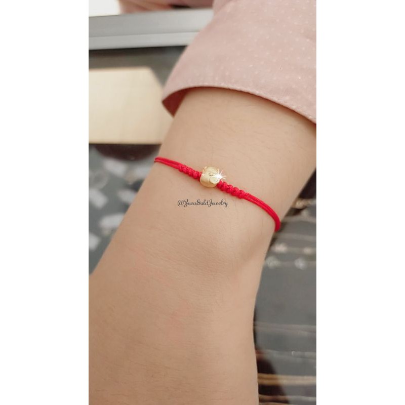 9999 (24K) สร้อยข้อมือเชือกหลากสีสีทอง