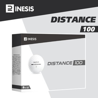 ลูกกอล์ฟใหม่ 1 กล่องมี 12 ลูก (สีขาว) ทนทาน รับประกันของใหม่ พร้อมส่ง !! Golf Ball INESIS รุ่น DISTANCE 100 ส่งไว