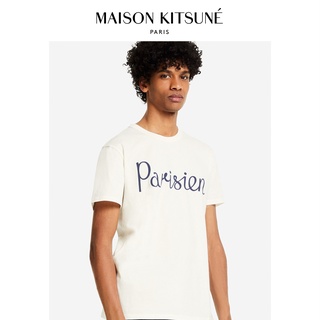 ใหม่ Maison Kitsuné เสื้อยืดคอกลม แขนสั้น พิมพ์ลายตัวอักษร แฟชั่นฤดูใบไม้ผลิ และฤดูร้อน สําหรับผู้ชาย